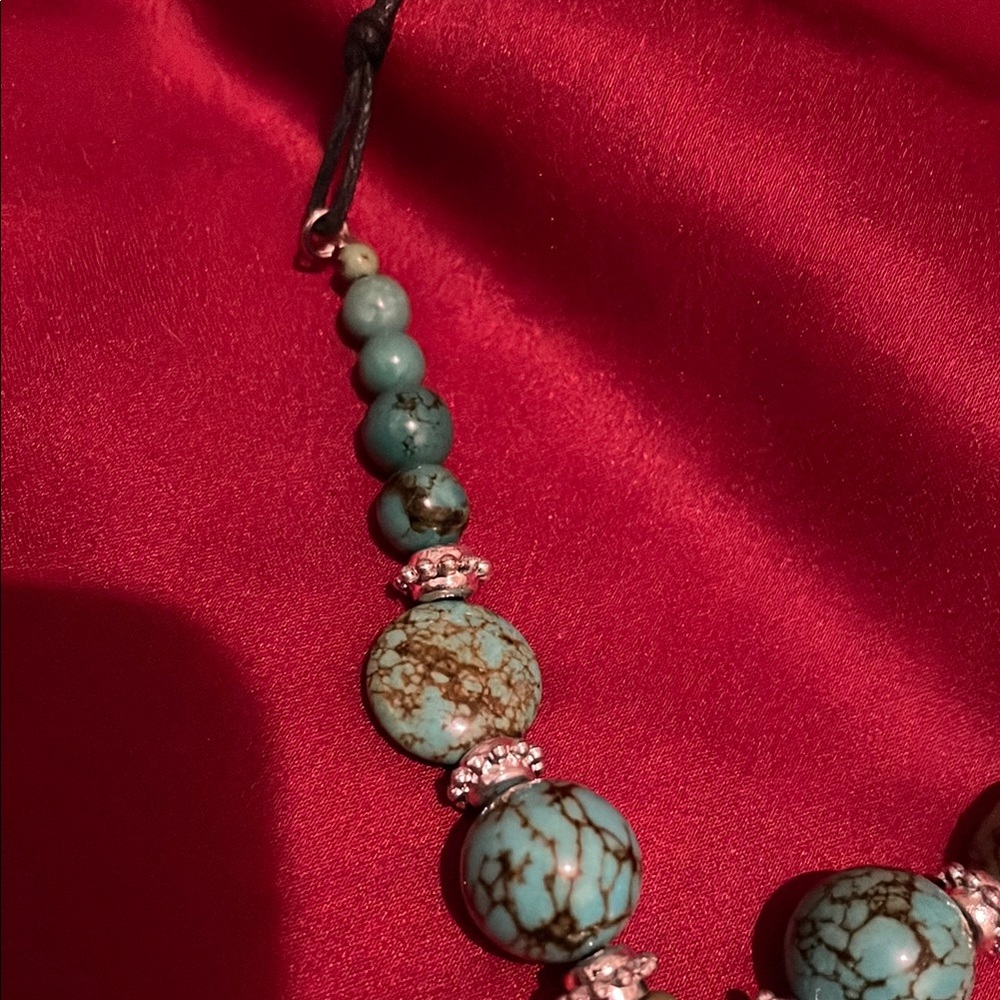 Fashion Jewelry Blue and Black Necklace with Turquoise Accents - Picture 4 of 5